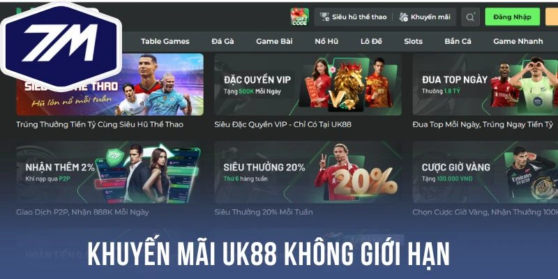 Khuyến mãi Uk88 không giới hạn