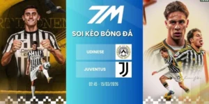 Tỷ lệ kèo Udinese vs Juventus hôm nay ngày 15/03/2026 - Serie A